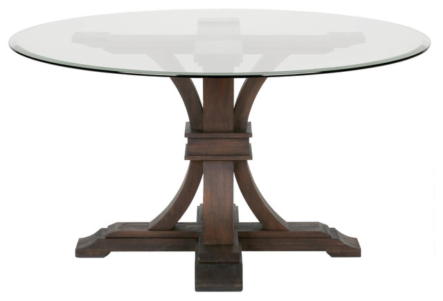 Traditional Glass Dining Tables devon round glass dining table - traditional - dining tables - Traditional Glass Dining Tables devon round glass dining table - traditional - dining tables -