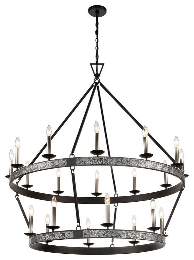 Modern Farmhouse Transitional Twenty Light Chandelier in Oil Rubbed Bronze Transitional