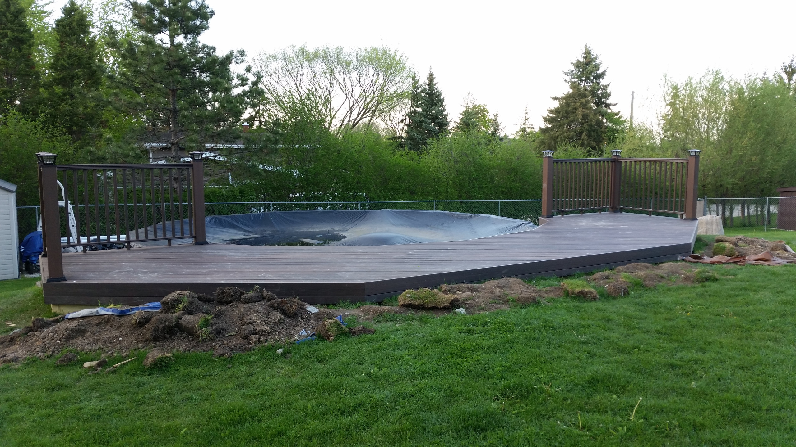Composite deck around pool