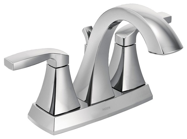 Moen Voss Chrome 2 Handle High Arc Bathroom Faucet Contemporary