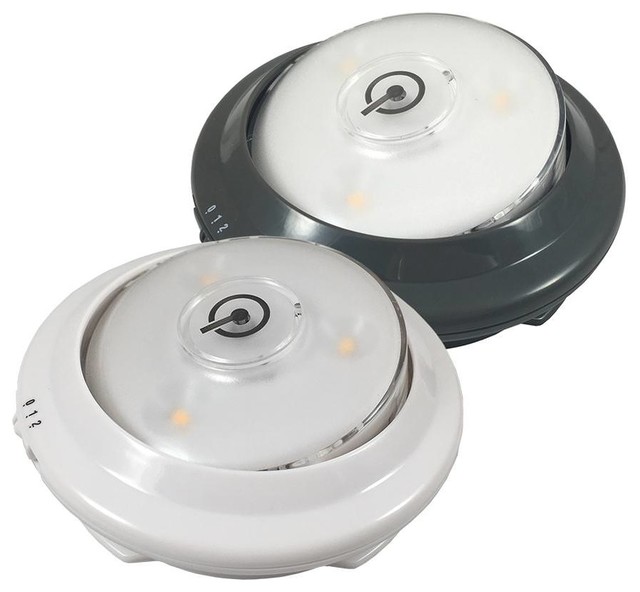 LED Swivel Accent Puck Lights With Light Sensor, Batteries Operated 2Set Modern