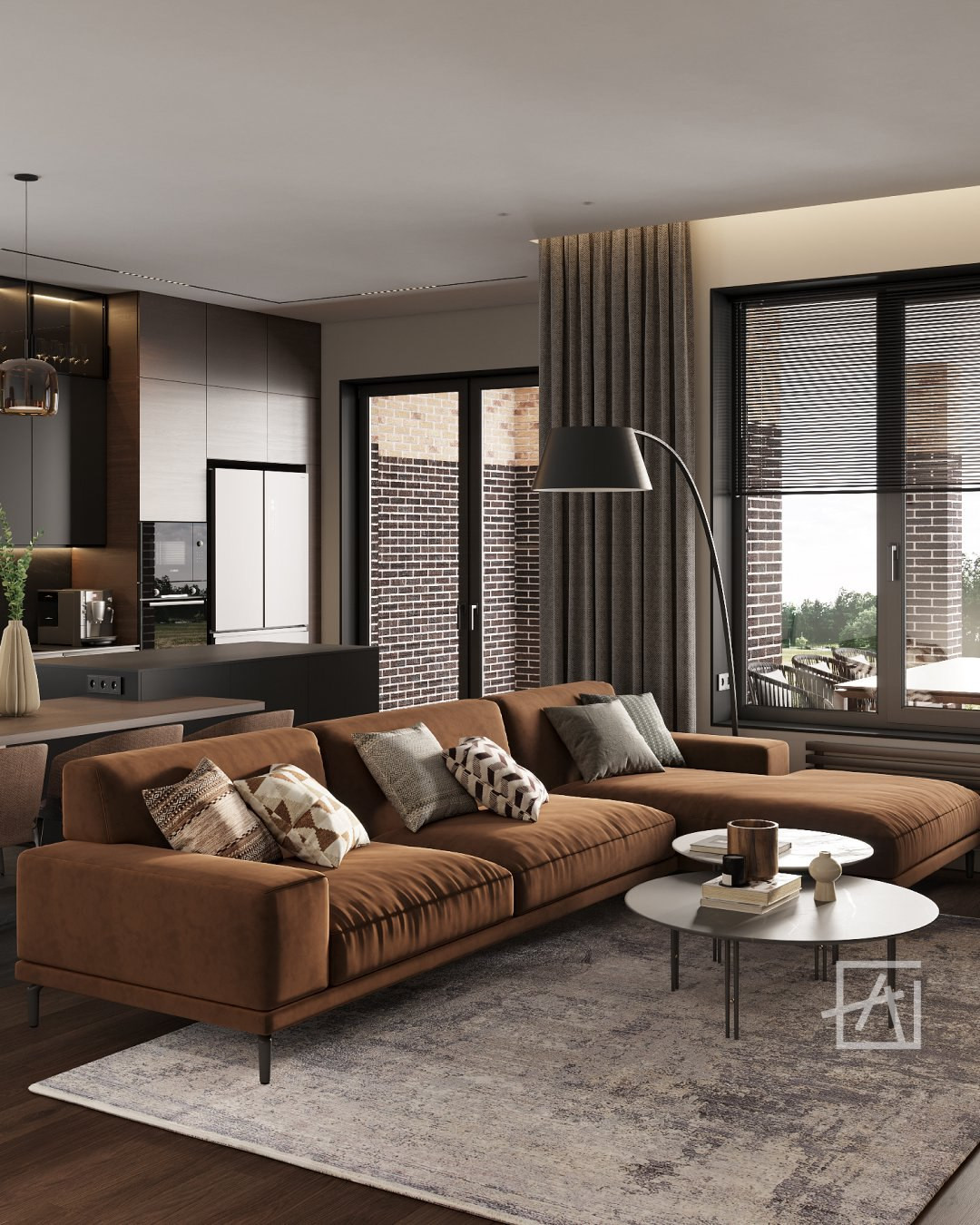 Кухня-гостиная в частном доме