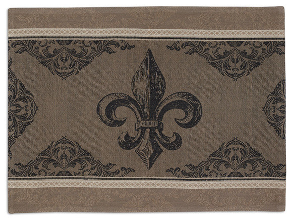 Jacquard Placemats Fleur De Lis Stripe Set Of 4 Farmhouse Jacquard Placemats Fleur De Lis Stripe Set Of 4