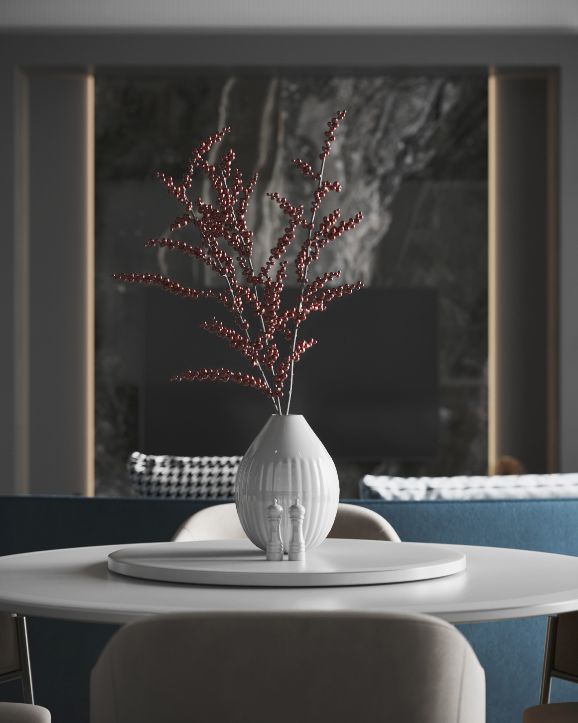 Атмосферная кухня_гостинная