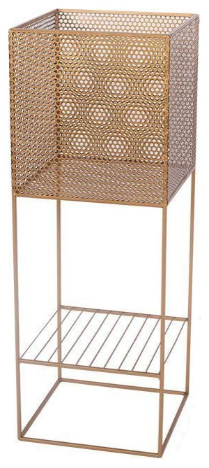 Nordic Ironwork Plant Shelves for Indoor Porch, Balcony, Gold, H27.4"