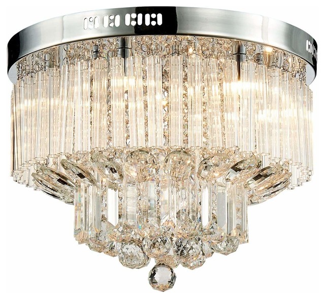 Crystal Raindrop Chandelier Lighting Flush Mount Led Ceiling Light Fixture