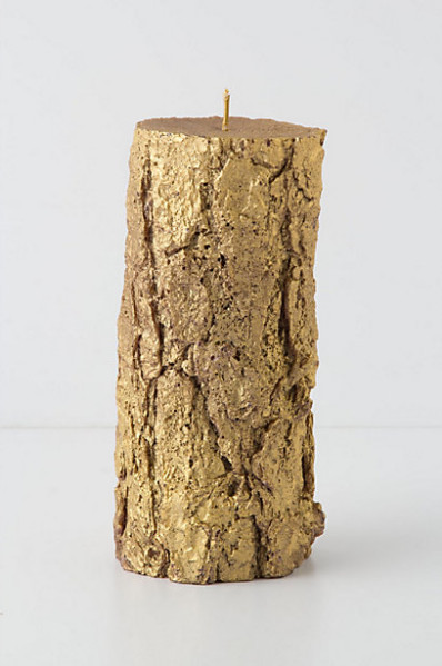 Tall Golden Pine Candle