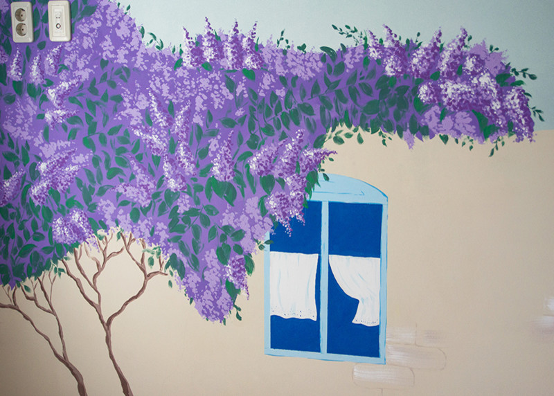 Роспись стен в спальне