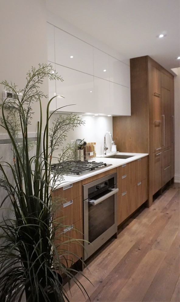 Example of a transitional kitchen design in Toronto
