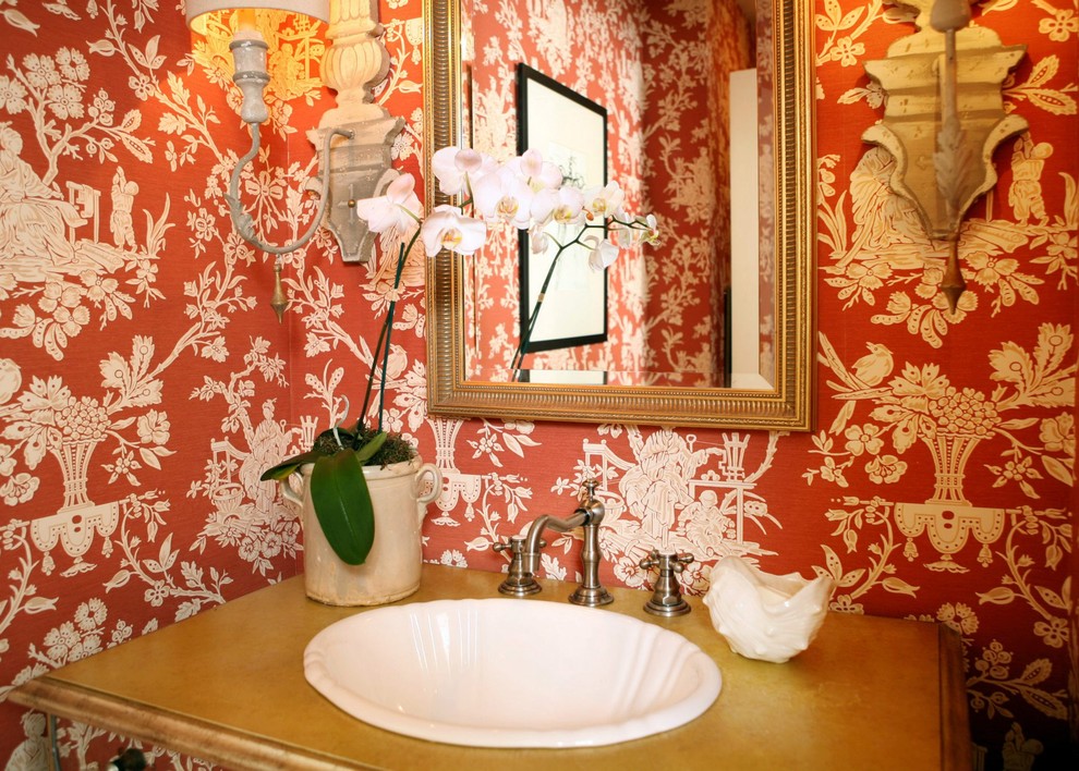 Inspiration for a traditional powder room in Wichita.