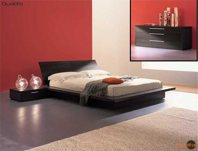 Mobital Furniture - Contemporary Oak Truffle Bedroom Set - MOBI-QUADRO K