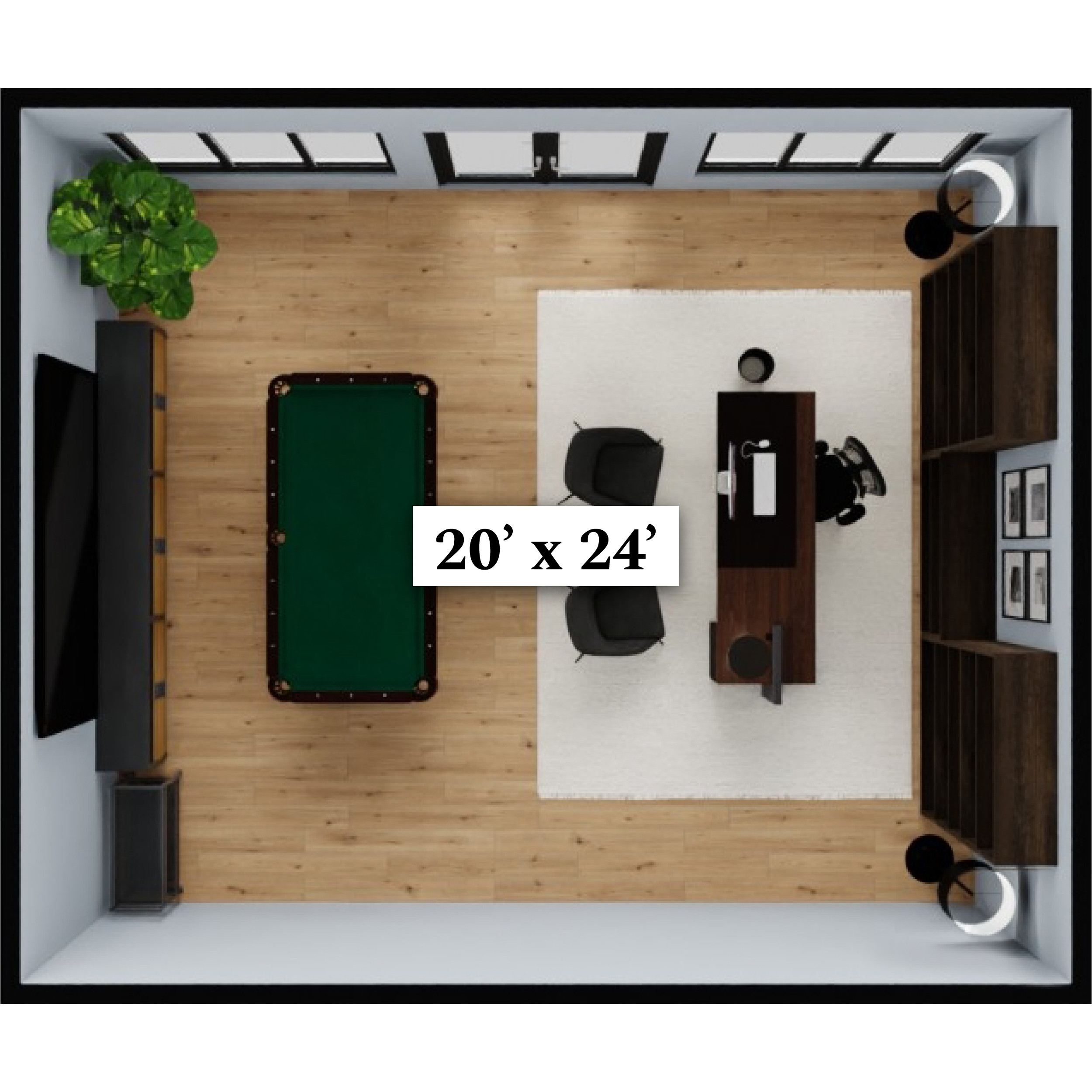 20x24 Top View Floorplan
