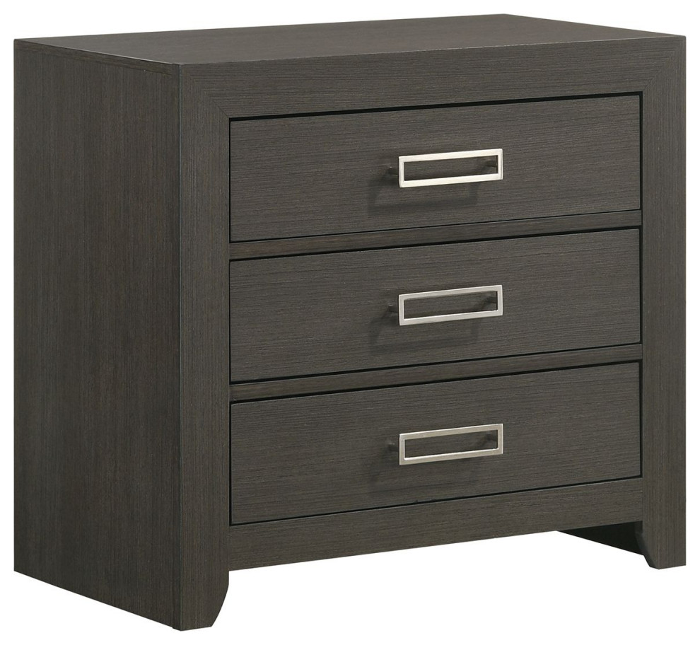 Picket House Furnishings Roma 3-Drawer Nightstand With USB, Grey ...