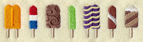 Frozen Popsicle Delight Border Embroidered Dish Towel by Embroidery Everywhere
