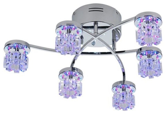 LED Light Show Chrome Possini Euro Semi-Flush Ceiling Light