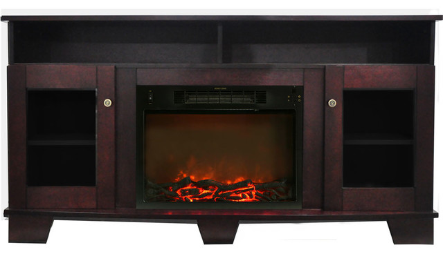 Savona 59" Electric Fireplace, Mahogany