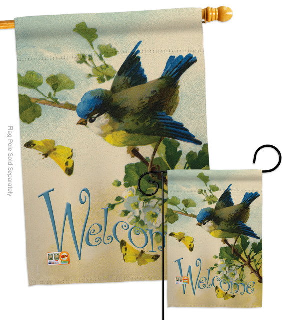 IMPRESSIONS Garden Flag WELCOME BIRD Cardinal Butterfly 28 x 40 NEW!