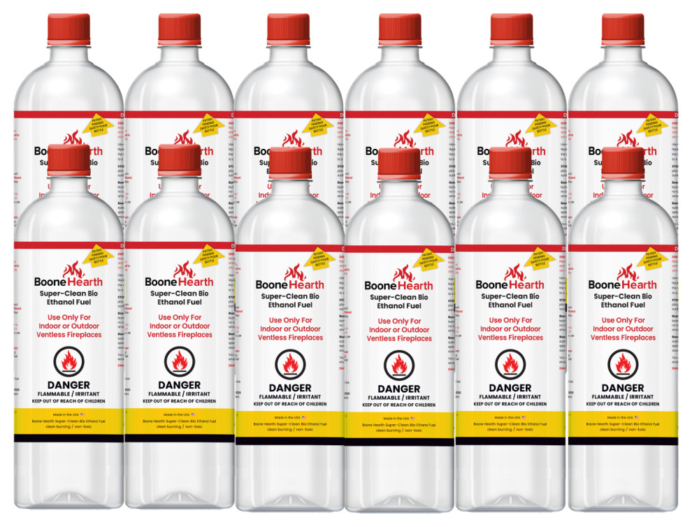 Boone Hearth Prime SuperClean Ventless Bio Ethanol Fireplace Fuel, 12