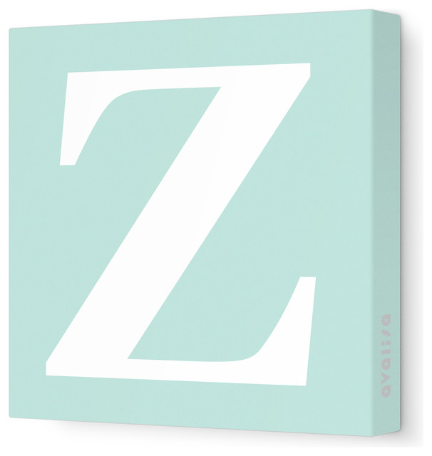 Letter - Upper Case 'Z' Stretched Wall Art, 28" x 28", Sea Green