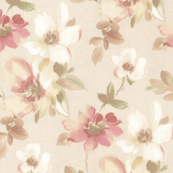 Lynette Peach Watercolour Floral Wallpaper Bolt