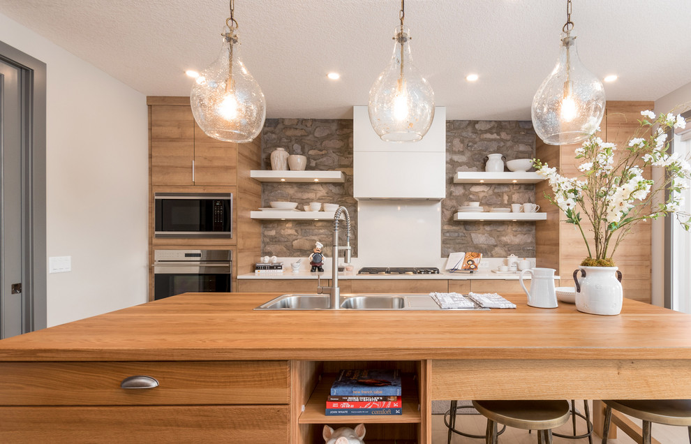 Inspiration for a transitional kitchen remodel in Calgary