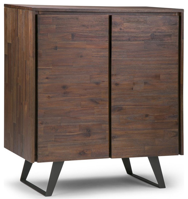 Maklaine Modern / Contemporary Medium Storage Cabinet in Charcoal Brown ...