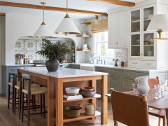 Before and After: 4 Warm Green, White and Wood Kitchens