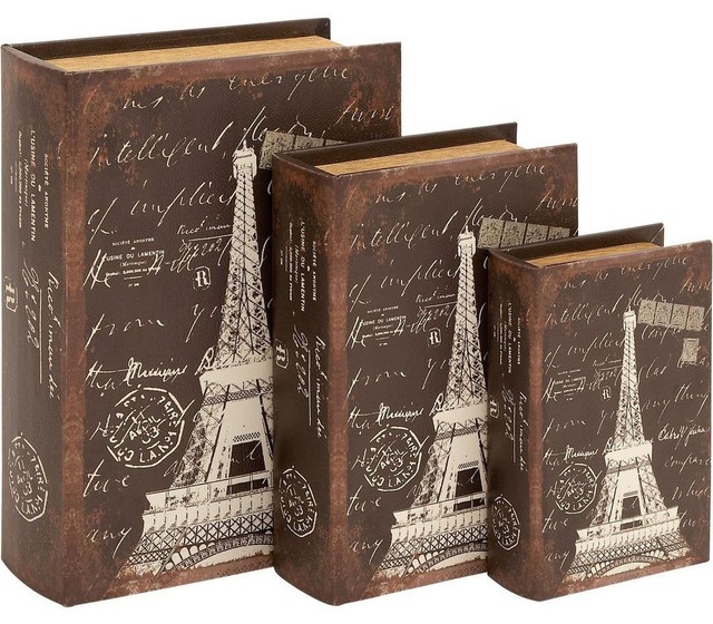 Book Box in Dark Brown Hue with Robust Design - Set of 3