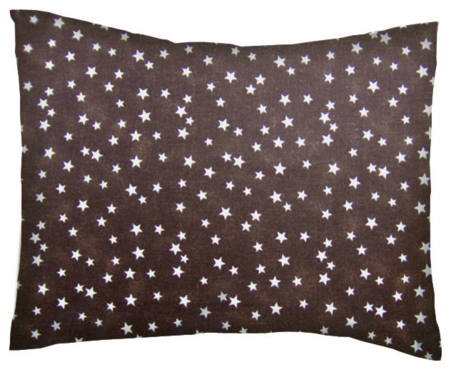 SheetWorld Twin Pillow Case - Percale Pillow Cases - Cloudy Stars Brown