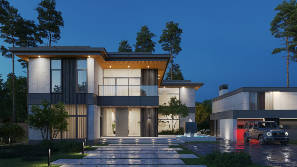 Night view of Miami house