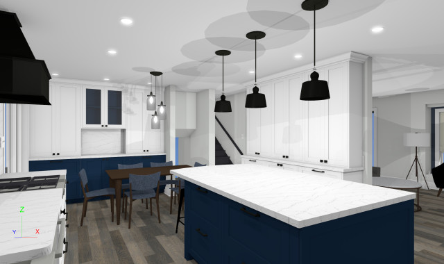 Oak Forest Split Level transitional-rendering