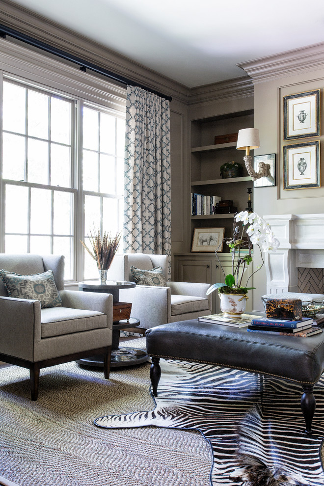 Design ideas for a traditional formal living room in Atlanta with grey walls.