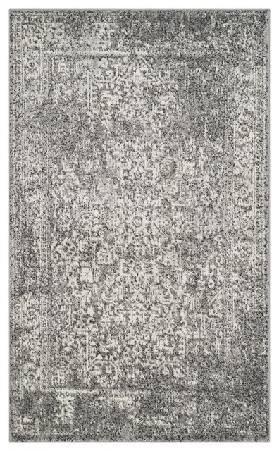 Fiorella Grey Transitional Area Rug, 91x152 cm