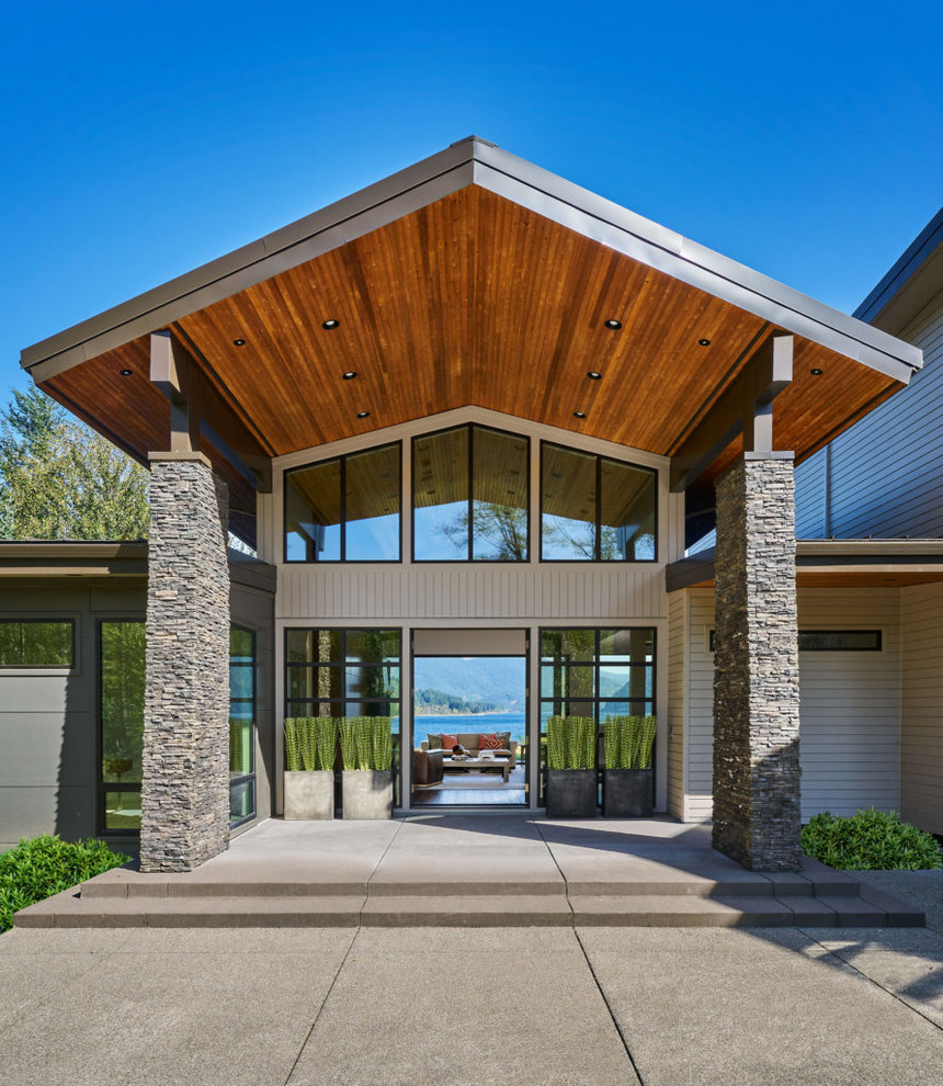This is an example of a contemporary front door in Portland.