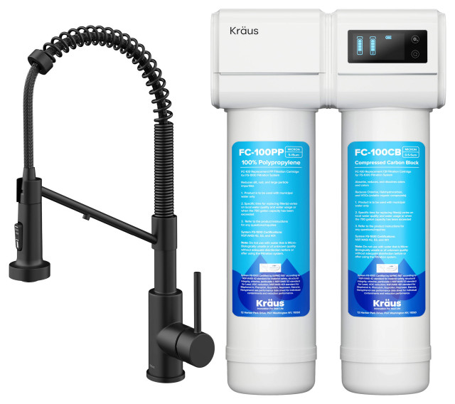 Purita 2Stage Carbon Water Filtration with Filter Kitchen Faucet Contemporary Kitchen