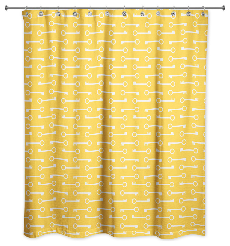 Yellow Keys Pattern Shower Curtain Contemporary Shower Curtains by Designs Direct Houzz