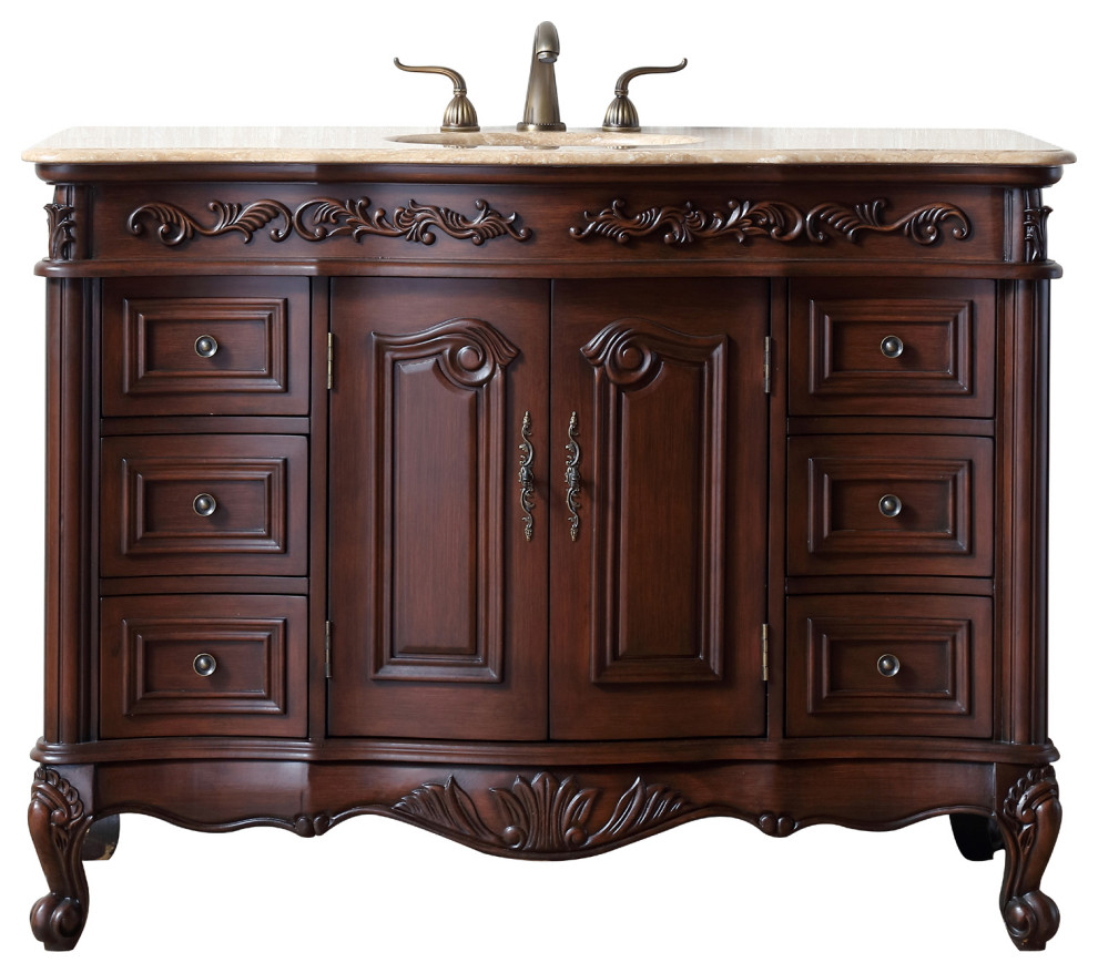 Stufurhome Cassandra 48" Single Sink Bathroom Vanity Victorian