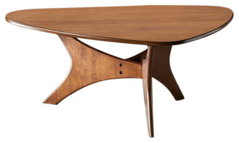 Ink Ivy Blaze Triangle Wood Coffee Table Brown Midcentury Coffee Tables By Olliix