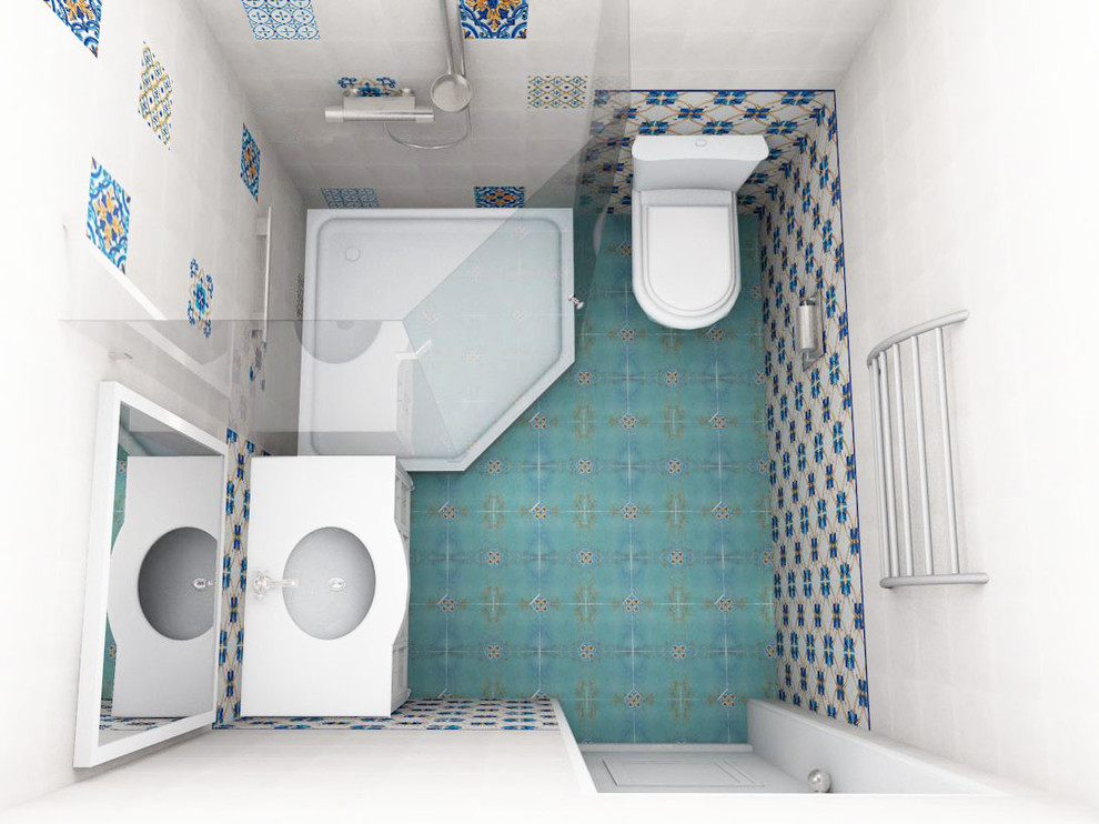 Жизнерадостная душевая комната.