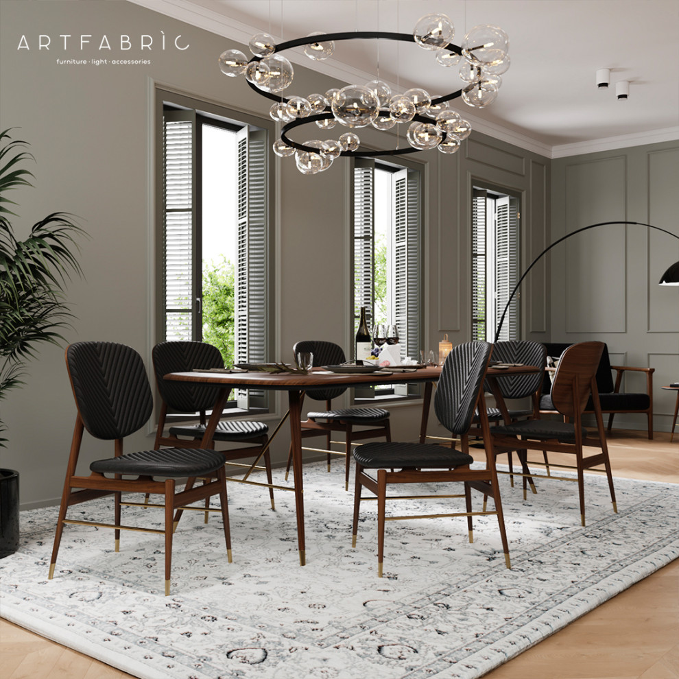 Уютная кухня-гостиная с дизайнерской мебелью