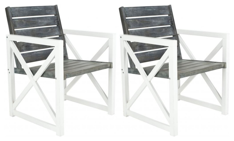 Barcares Armchair, White Frame With Ash Gray Seat