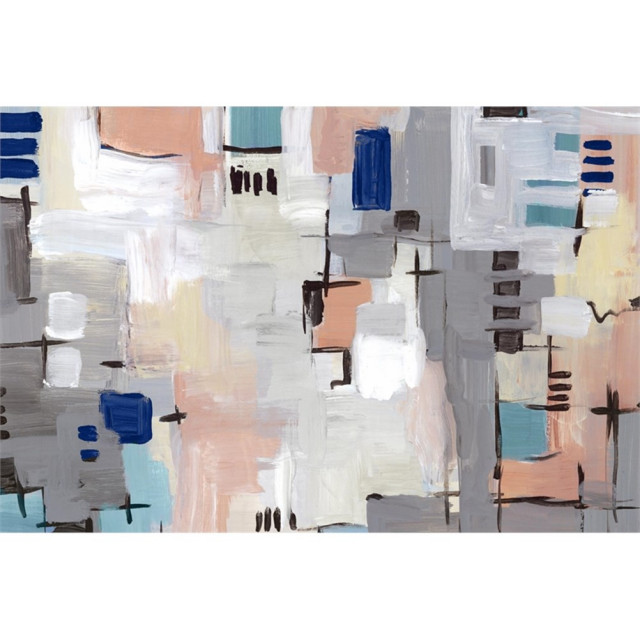 Giant Art 84x54 Intertwining Grid I Fine Art Giant Canvas Print in