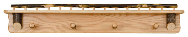 Hickory Log Coat Rack, 2 Foot - Rustic - Coatracks And Umbrella Stands ...