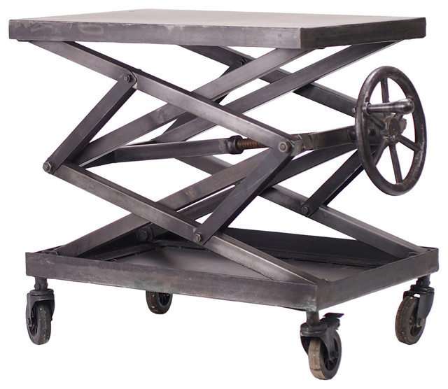 Adjustable Iron Apothecary Scissor Lift Table Industrial Los