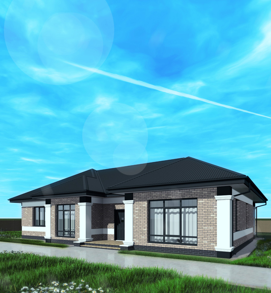 Одноэтажный дом в стиле прерий.