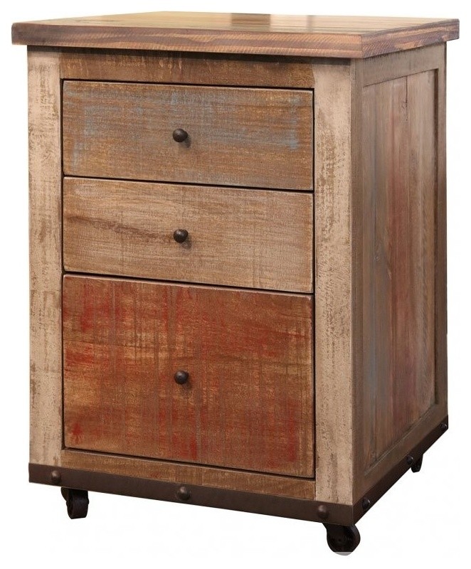 Bays Rustic Farmhouse Modern Solid, Solid Wood File Cabinets