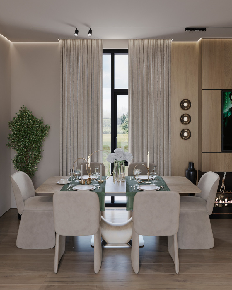 Кухня гостиная в коттедже