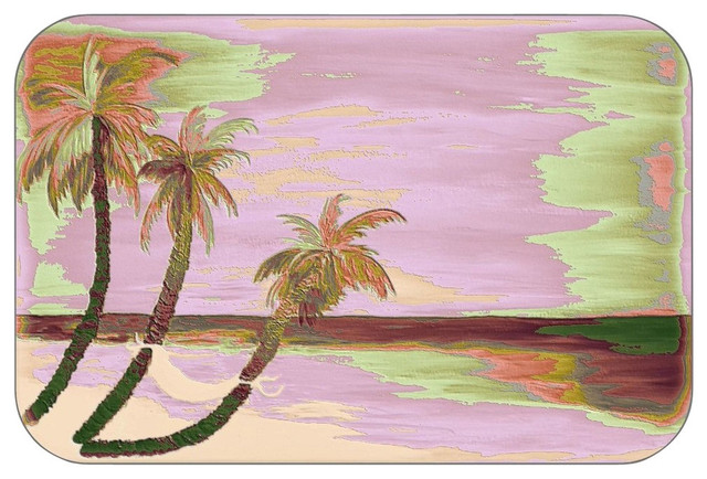 Palms in Purple Plush Bath Mat, 30"x20