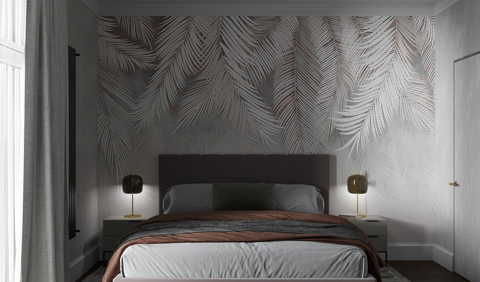 спальня в современном стиле 18м2