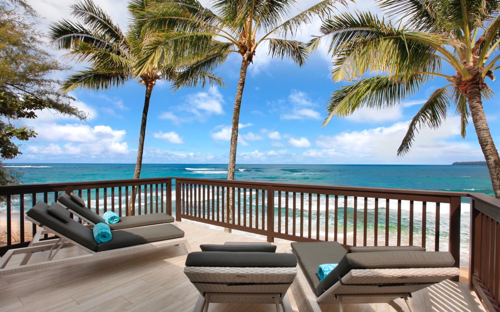 Swaying Palms Beach Style Deck Hawaii by Kala Interior Design